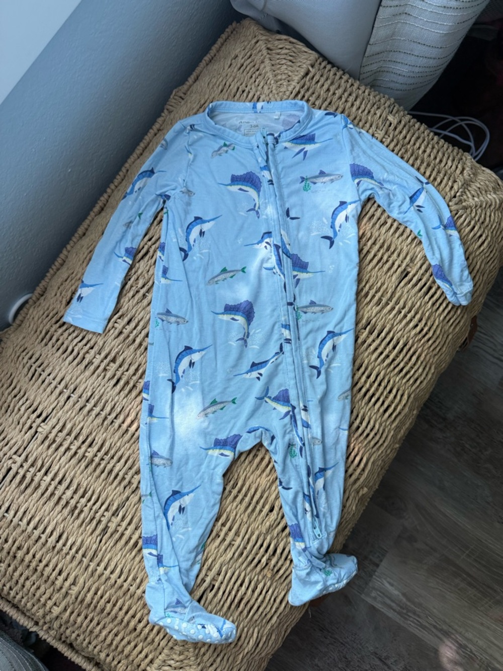 Angel Dear 3-6 Month Swordfish Footed One-Piece